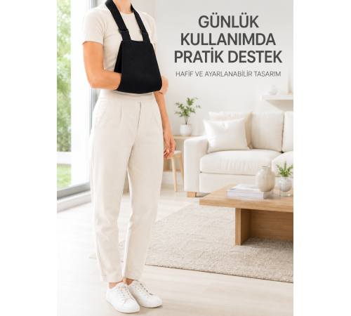 Kol Destek Askısı Ayarlanabilir Boyun Bantlı Rahat Kullanım Siyah