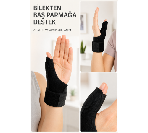 Metal Destekli El Bilekliği Ateli Başparmak Destekli De Quervain Bilek Desteği