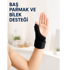 Metal Atelli Başparmak Destekli El Bilekliği Ayarlanabilir De Quervain Bilek Desteği