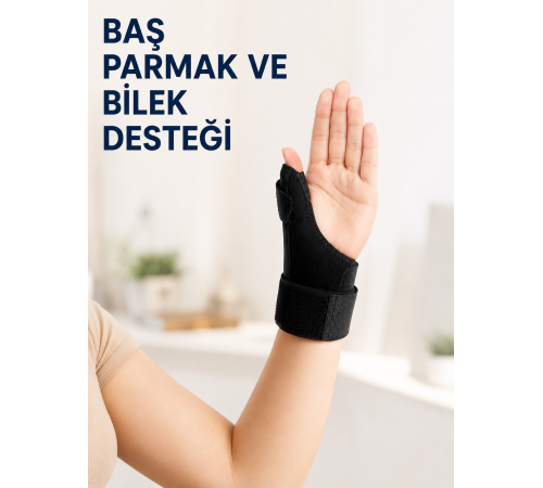 Metal Atelli Başparmak Destekli El Bilekliği Ayarlanabilir De Quervain Bilek Desteği