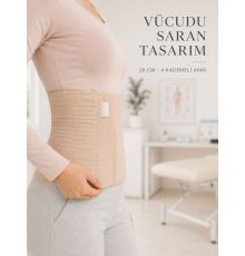 Doğum Sonrası Abdominal Korse 26 cm 4 Kademe Ayarlı Karın Toparlayıcı Korse
