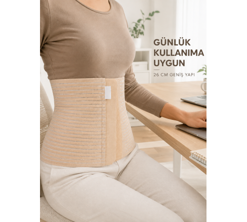26 cm Karın Korsesi 4 Kademeli Ayarlanabilir Abdominal Bel Destek Korsesi