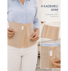 Kadın Abdominal Korse 26 cm Karın ve Bel Bölgesi 4 Kademeli Ayarlanabilir Korse
