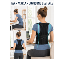 Dik Duruş ve Postür Destek Korsesi Nefes Alan Fileli Bel Sırt Omuz Desteği