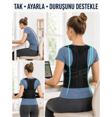 Dik Duruş ve Postür Destek Korsesi Nefes Alan Fileli Bel Sırt Omuz Desteği