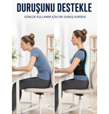 Omuz Sırt Bel Destek Korsesi Fileli Dik Duruş ve Postür Destekleyici Korse