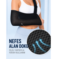 Pratik Kol Askısı Nefes Alabilen Fileli Kumaş Ayarlanabilir Omuz Destekli