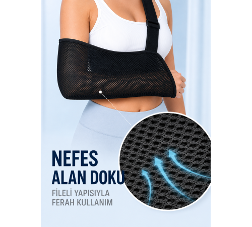 Pratik Kol Askısı Nefes Alabilen Fileli Kumaş Ayarlanabilir Omuz Destekli