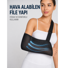 Ayarlanabilir Fileli Kol Askısı Hava Geçiren Kumaş Kol ve Omuz Destekleyici