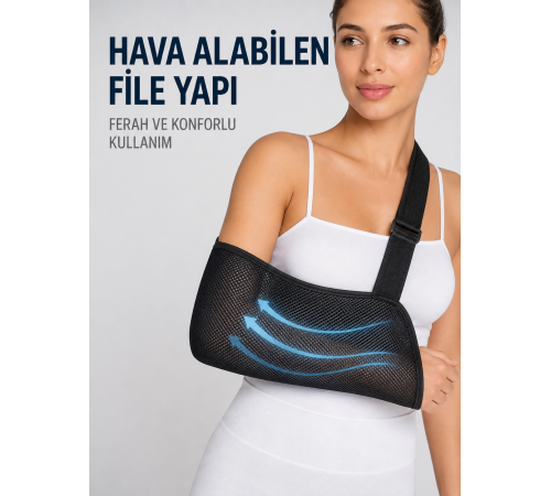 Ayarlanabilir Fileli Kol Askısı Hava Geçiren Kumaş Kol ve Omuz Destekleyici