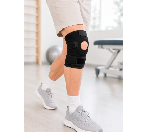 Kısa Diz Desteği Ligamentli Açık Diz Kapağı Cırtlı Ayarlanabilir Dizlik