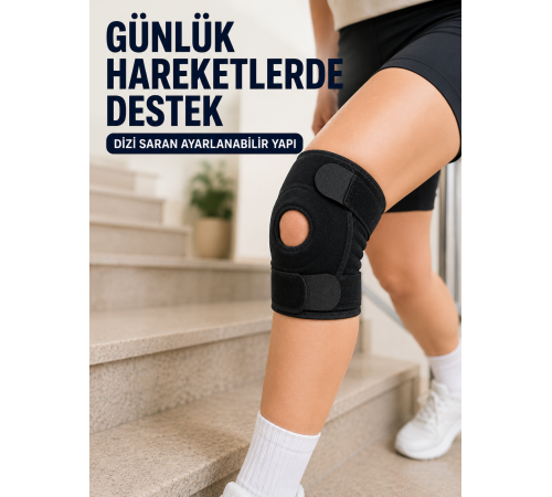 Kısa Patella Dizlik Ayarlanabilir Cırtlı Diz Destekliği Spor ve Günlük Kullanım