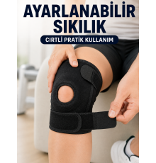 Açık Patella Dizlik Diz Kapağı Destekli Ayarlanabilir Cırtlı Sporcu Dizliği