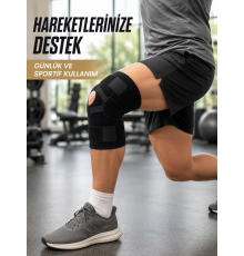 Ligamentli Dizlik Açık Patella Yan Destekli Ayarlanabilir Bantlı Sporcu Dizliği