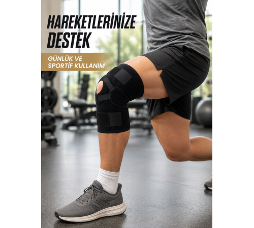 Ligamentli Dizlik Açık Patella Yan Destekli Ayarlanabilir Bantlı Sporcu Dizliği