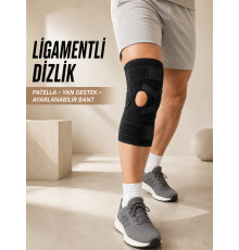 Ligament Destekli Dizlik Ayarlanabilir Cırtlı Açık Patella Diz Destekliği