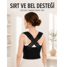 Dik Duruş Korsesi Ayarlanabilir Lastikli Sırt ve Bel Destekli Postür Korsesi