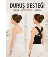 Postür Dik Duruş Korsesi Sırt Destekli Ayarlanabilir Lastikli Bel Korsesi