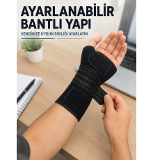Metal Destekli El Bilek Ateli Ayarlanabilir Bantlı Bileklik Başparmak Açık