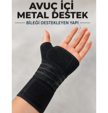 Ayarlanabilir El Bilek Desteği Metal Destekli Cırtlı Bileklik El Ateli