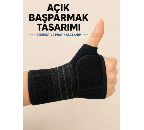 Avuç İçi Destekli El Bilekliği Metal Destekli Ayarlanabilir Bilek Ateli