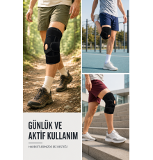 Patella Destekli Ligamentli Dizlik Ayarlanabilir Cırtlı Silikon Pedli Diz Desteği