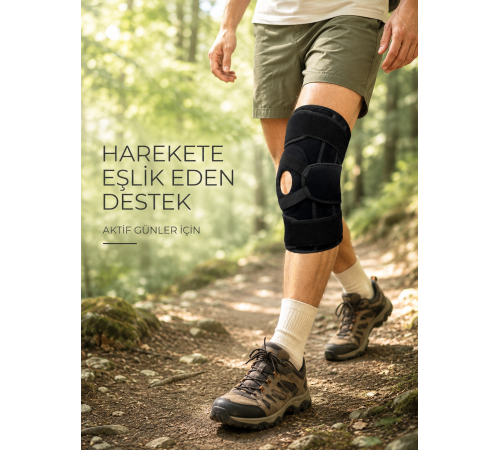 Ligamentli Patella Dizlik Silikon Pedli Yan Destekli Ayarlanabilir Sporcu Dizliği