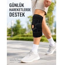 Sporcu Patella Dizliği Esnek Ligamentli Silikon Pedli Menisküs Diz Destek Bandajı