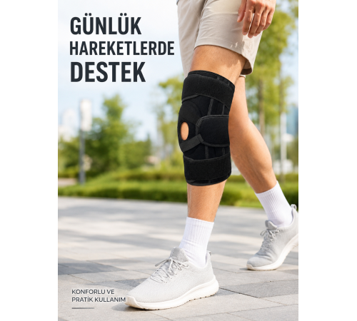 Sporcu Patella Dizliği Esnek Ligamentli Silikon Pedli Menisküs Diz Destek Bandajı