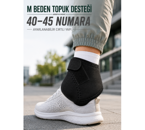 M Beden Topuk Çorabı 40-45 Numara Ayarlanabilir Cırtlı Topuk Destekleyici