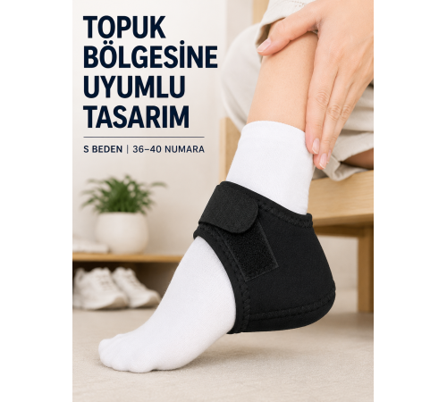 S Beden Topuk Çorabı 36-40 Numara Ayarlanabilir Cırtlı Topuk Destekleyici