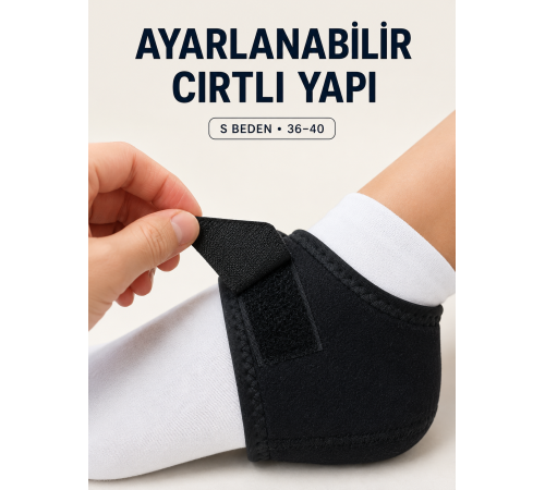 S Beden Cırtlı Topuk Çorabı Ayarlanabilir Topuk ve Ayak Bileği Destekleyici