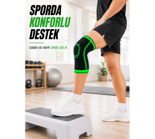 Diz Destekleyici Örme Dizlik Esnek Nefes Alabilen Spor Fitness Yürüyüş Dizliği