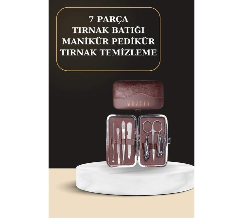 7 Parça Manikür Pedikür Seti El Ayak Bakımı Çantalı Paslanmaz Çelik