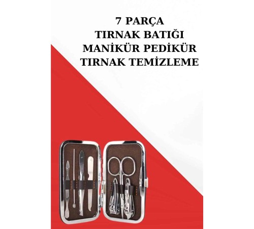 Manikür Pedikür Seti 7 Parça Tırnak Mantarı Tırnak Batığı Temizleme Taşınabilir