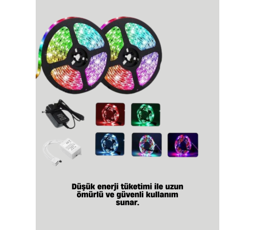 Smart Şerit LED Kumandalı USB Enerjili Suya Dayanıklı Dekoratif Aydınlatma
