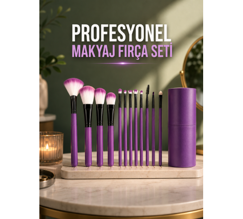 12 PARÇA PROFESYONEL MAKYAJ FIRÇA SETİ