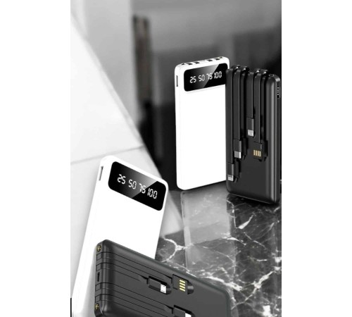 20.000 Mah Led Işıklı LCD Ekran USB Girişli Type-C Lightning Powerbank