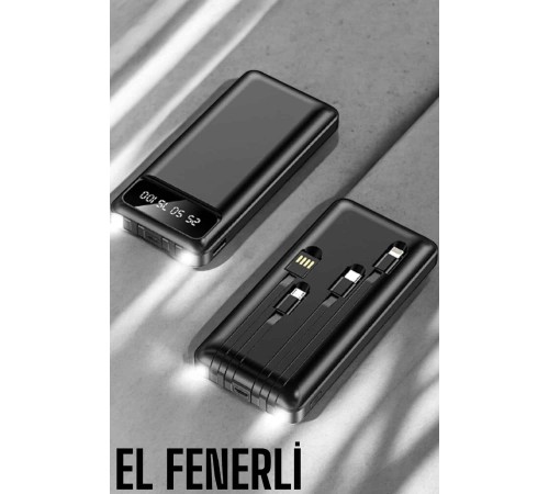 Powerbank 20.000 Mah Dijital Göstergeli LCD Ekran Uzun Pil Ömrü