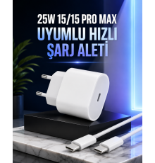 Güç Adaptörü ve Kablosu Şarj Aleti 15/15 Pro Max Uyumlu Hızlı Şarj