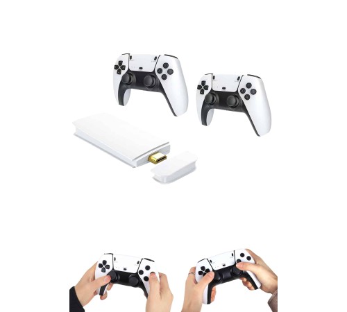 Çift Oyun Kollu 4K HD Ekran Nostaljik 20.000 Oyunlu Beyaz Game Stick