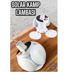 Kamp Lambası Işıldak Beyaz Işık Güneş Enerjili Solar Aydınlatma 5 Kanatlı Katlanabilir