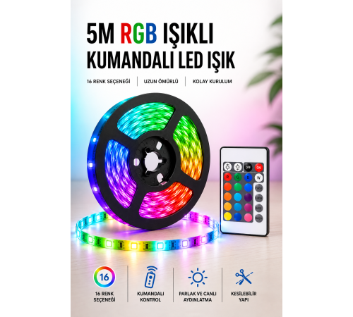 5M RGB Işıklı Her Ortama Uygun Led Işık
