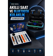 Powerbank Bluetooth Kulaklık Ve Akıllı Saat 7 Kordonlu Metal Kordon Plastik Kordon