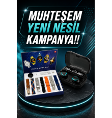 Ucuz Kaliteli Yeni Nesil 7 Kordonlu Akıllı Saat ve Kablosuz Bluetooth Kulaklık ANC Özelliği
