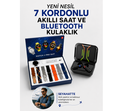 2025 Model Kablosuz Kulaklık ve Yeni Nesil Akıllı Saat Metal Kayış Plastik Kayış
