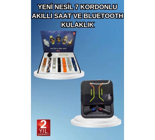 2025 Model Kablosuz Kulaklık ve Yeni Nesil Akıllı Saat Metal Kayış Plastik Kayış