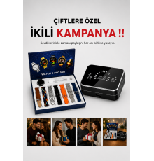 Powerbank Aynalı Bluetooth Kulaklık Ve Akıllı Saat Seti ANC Özelliği Dokunamatik