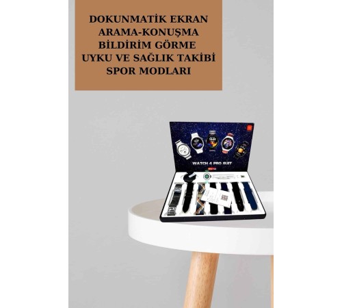 Powerbank Aynalı Bluetooth Kulaklık Ve Akıllı Saat Seti ANC Özelliği Dokunamatik