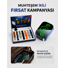 Dokunmatik Akıllı Saat Yeni Nesil Kulaklık Kampanyası Bluetooth Bağlantılı ANC Özelliği
